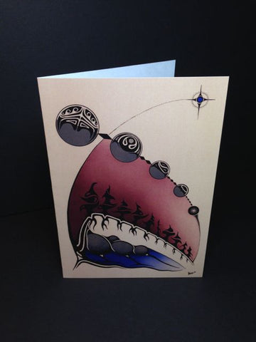 Canadian Artist - Blank - Indigenous - Evening Star/Moon Rising Art Card (AC310)