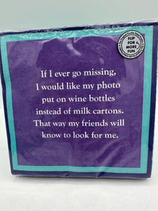 Napkins - Cocktail - Wine Bottles / Superpower