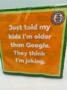 Napkins - Cocktail - Older than Google / Autocorrect