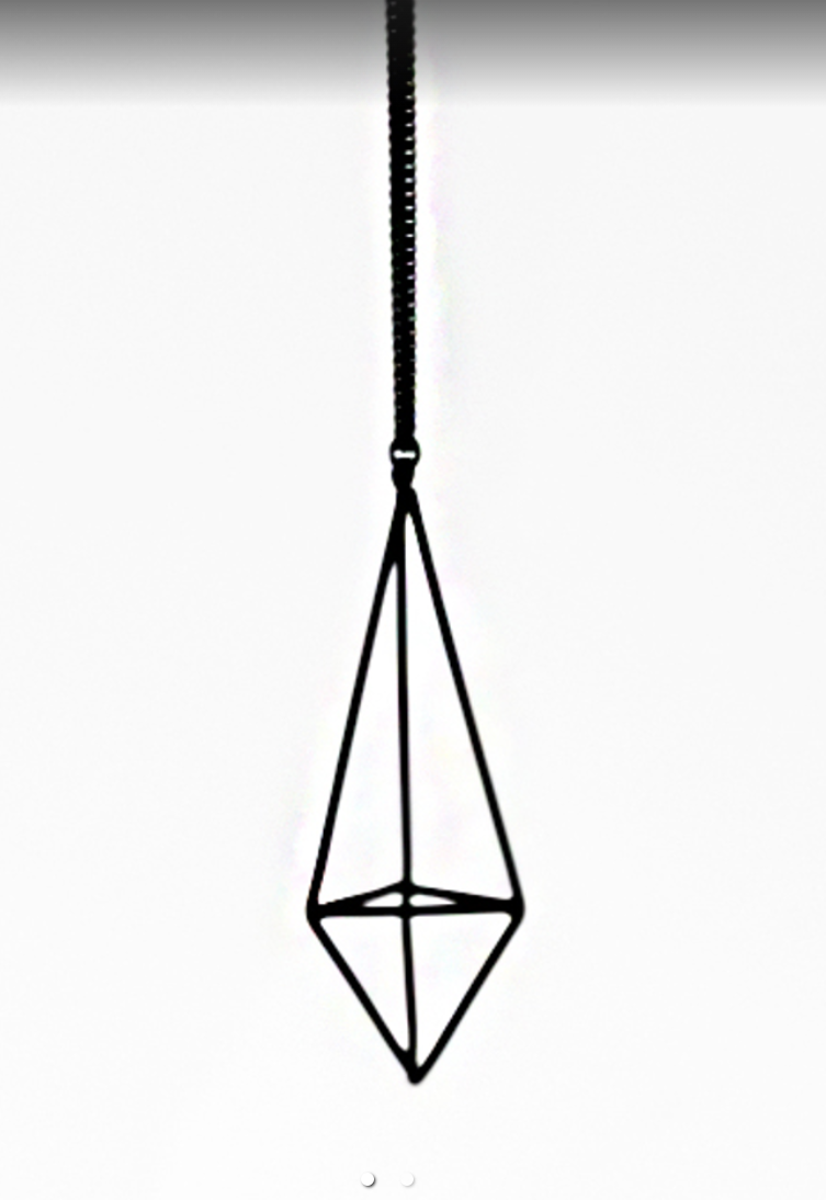 Necklace - Matte - Elongated 3D Diamond Necklace - Long - Pursuits