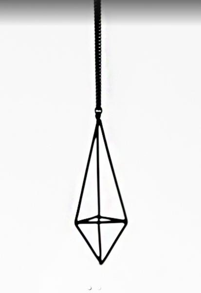 Necklace - Matte - Elongated 3D Diamond Necklace - Long - Pursuits