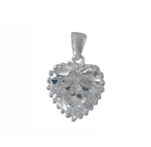 Pendant - .925 SS - CZ heart - #66