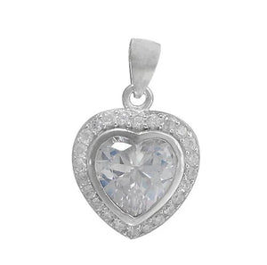 Pendant - .925 SS - CZ heart - #1046