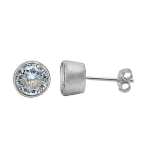 Earrings - .925 SS - CZ Bezel Studs #65