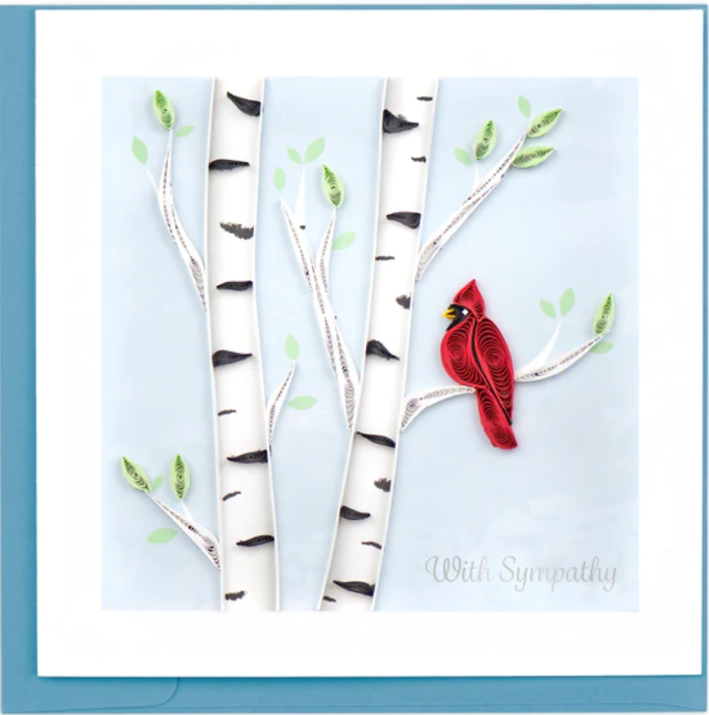 Sympathy - Blank - Cardinal - Quilling Art