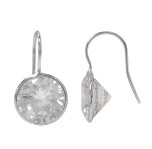 Earrings - .925 SS - CZ 13mm round #104