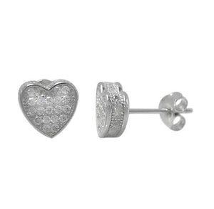 Earrings - .925 SS - cz Heart Studs #124